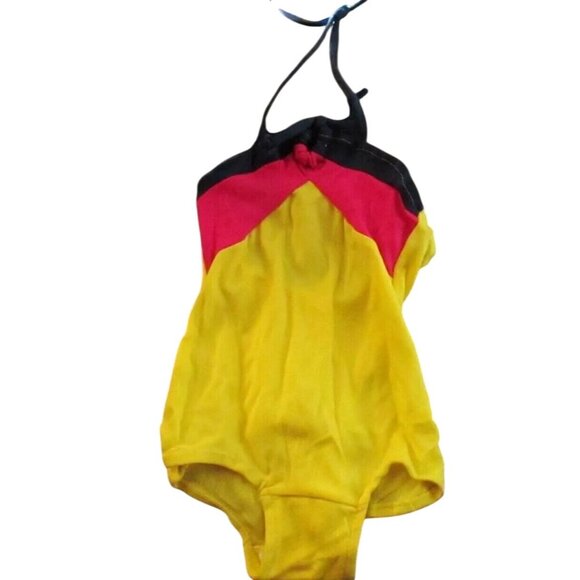 Vintage 1980's Girls Swimsuit Size 3T 3X One PieceCOLORBLOCK MADE USA NEW NWOT